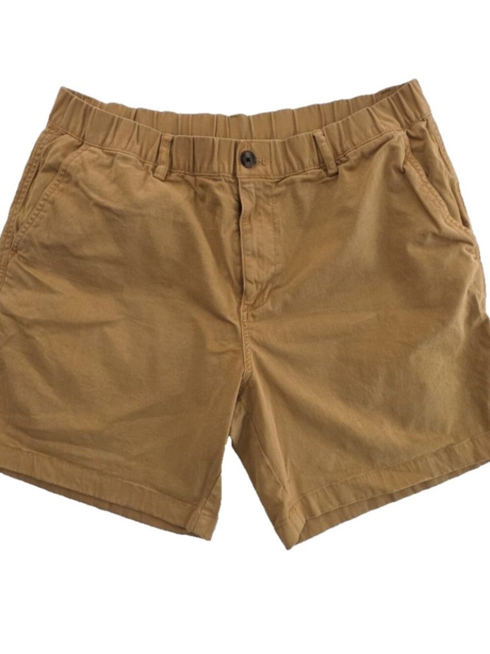 Bear Bottom Shorts Mens XL Tan Elastic Waist 7" Inseam Slash Pockets Gorpcore